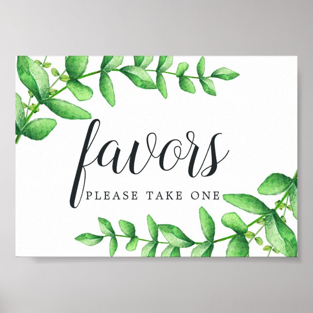 Favoritsignatur för Vattentärfärgsblomma Poster (Framsidan)