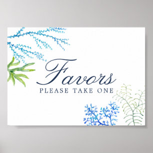Favoritsignatur för Watercolor Sjögräs Beach Wedor Poster