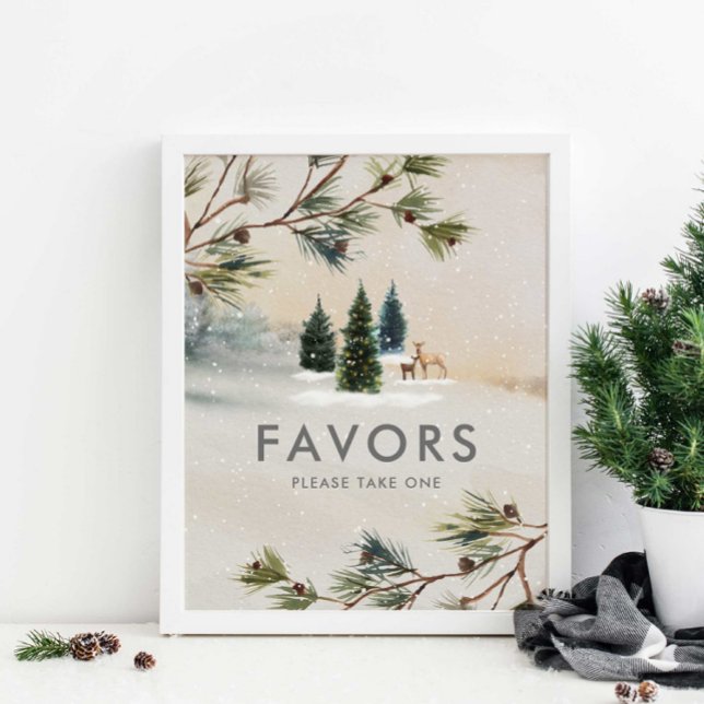 Favoritsignatur för Winter Forest Baby Shower Poster (Skapare uppladdad)