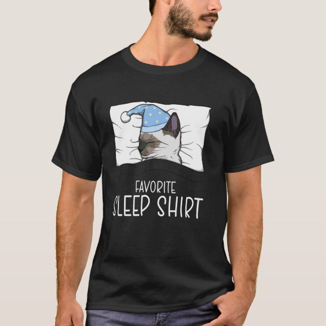 Favoritsömntröja siamesisk katt, sovande Meezer C T Shirt (Framsida)