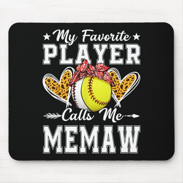Favoritspelare kallar Memaw baseboll softboll Musmatta (Framsidan)