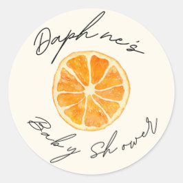 Favoritstickers för Little Cutie Baby Shower Runt Klistermärke