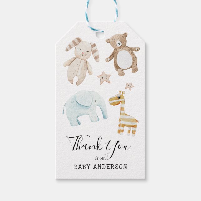 Favorittagg för babyvisningsprogram Leksak Tack Presentetikett (Framsidan)