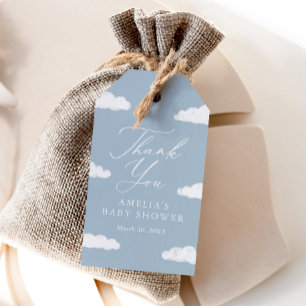 Favorittagg för Blue Cloud Nine Baby Shower Presentetikett