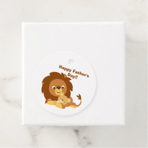 Favorittagg för Cute Loving Tecknad Pappa Lejont o Gåvor Etiketter