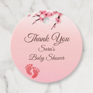 Favorittagg för elegant Cherry Blommar Baby Shower Gåvor Etiketter