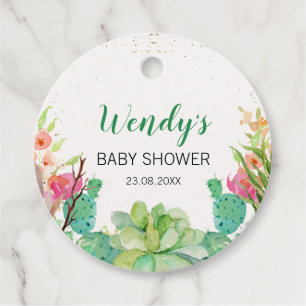 Favorittagg för Fiesta Cactus Thmet Baby Shower Gåvor Etiketter
