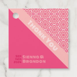 Favorittagg för Geometric Ro Red Bröllop Square Gåvor Etiketter