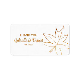 Favorittagg för höstexemplaret Löv Bröllop Tack Adressetikett