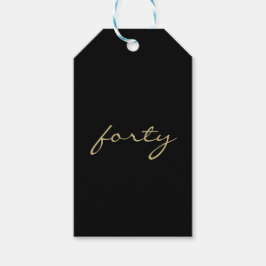 Favorittagg för minimalistiskt svart och Guld-årsj Presentetikett