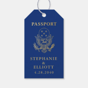 Favorittagg för Passport Eagle Emblem Travel-tema Presentetikett