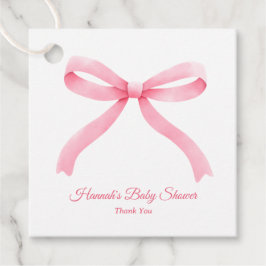 Favorittagg för Rosa Bow Girly Baby Shower Gåvor Etiketter
