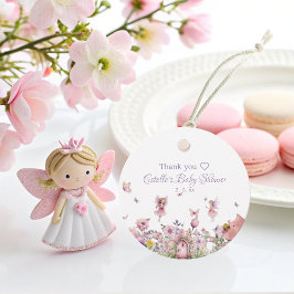 Favorittagg för rosa Fairy Baby Shower Gåvor Etiketter