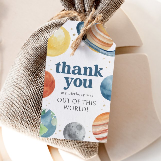 Favorittagg för Rymden Födelsedagsfest Presentetikett (Skapare uppladdad)