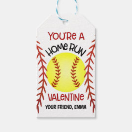 Favorittagg för Softball Valentine Card Presentetikett