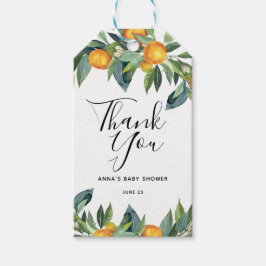 Favorittagg för Tack för babyvy för orange Presentetikett