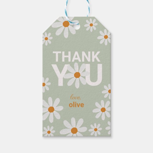 Favorittagg för Tacken Retro-Daisy Presentetikett (Framsidan)