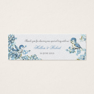 Favorittagg för vintage Blue Birds Winter Wedding Litet Visitkort