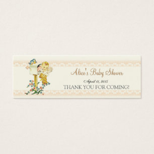 Favorittagg för vintage Flicka Mail Box med babyvy Litet Visitkort