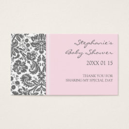 Favorittaggar för babysknappen för grått-Rosa Visitkort