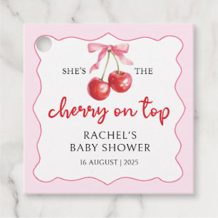 Favorittaggar för babyskor för Coquette Cherry Bow Gåvor Etiketter