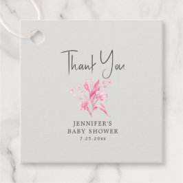 Favorittaggar för babyskor för Flickr-Rosa-Blommig Gåvor Etiketter