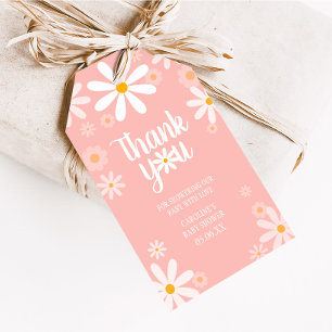 Favorittaggar för babyvy för rosa Daisy Presentetikett