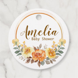 Favorittaggar för Blommigt för babyvy för elegante Gåvor Etiketter