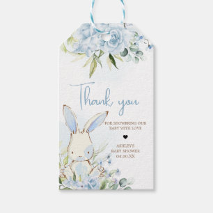 Favorittaggar för Blue Blommigt Bunny Rabbit Baby  Presentetikett