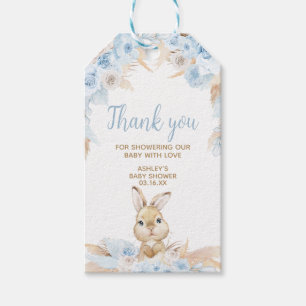 Favorittaggar för Blue Boho Bunny Baby Shower Presentetikett
