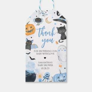 Favorittaggar för Blue Halloween Baby Shower Presentetikett