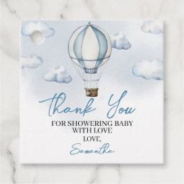 Favorittaggar för Blue Luftballong Baby Shower Gåvor Etiketter
