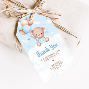 Favorittaggar för Blue Nalle Clouds Baby Shower Presentetikett