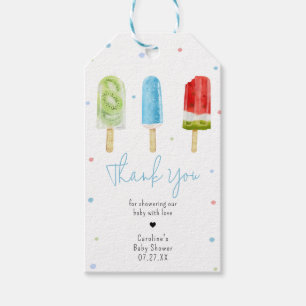Favorittaggar för Blue Popsicle Baby Shower Presentetikett