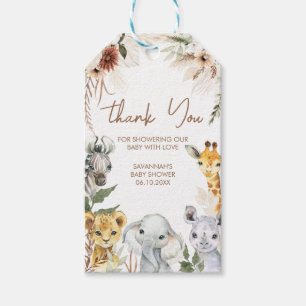 Favorittaggar för Boho Safari Baby Shower Presentetikett