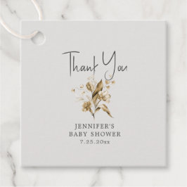 Favorittaggar för Boho Sepia-Blommigten för babysk Gåvor Etiketter