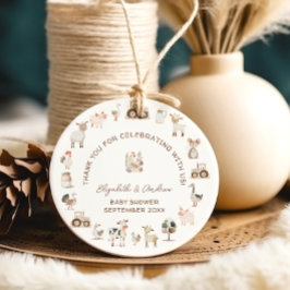 Favorittaggar för boskap Barnyard Baby Shower Gåvor Etiketter