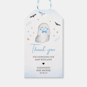 Favorittaggar för Boy Ghost Halloween Baby Shower Presentetikett