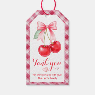 Favorittaggar för Cherry Baby Shower-Tack Presentetikett