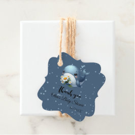 Favorittaggar för Cute Baby Whale Baby Shower Gåvor Etiketter