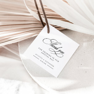 Favorittaggar för elegant Calligraphy Bröllop Tack Gåvor Etiketter