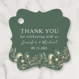 Favorittaggar för elegant Guld Bröllop Tack Gåvor Etiketter