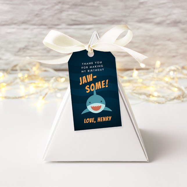 Favorittaggar för Födelsedagsfest av hajbete Presentetikett (Skapare uppladdad)