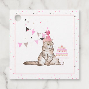 Favorittaggar för Födelsedagsfest för grumlig katt Gåvor Etiketter