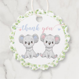 Favorittaggar för Koala Gender Reveal Party Gåvor Etiketter