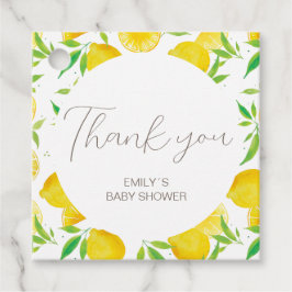 Favorittaggar för Lemon Mönster Baby Shower Tack Gåvor Etiketter