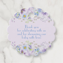 Favorittaggar för lila och blått Blommigt Pojke Gåvor Etiketter