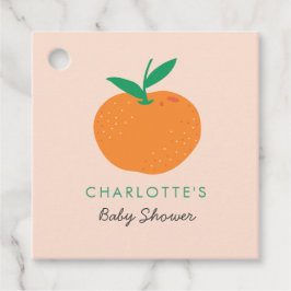 Favorittaggar för Little Cutie Orange Baby Shower Gåvor Etiketter