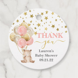 Favorittaggar för nalle Girl Baby Shower Gåvor Etiketter