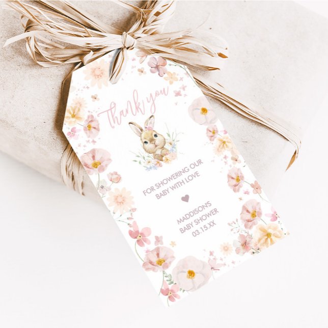 Favorittaggar för nålnytt kaninbarn presentetikett (Somebunny Is On The Way Baby Shower Favor Tags)